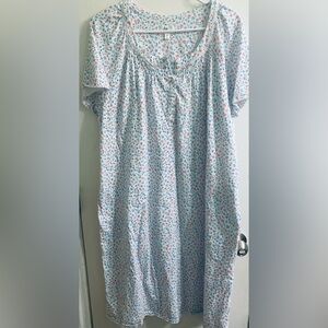 Aria Women's Cotton Raglan Sleeve Smocked Neck Sleepwear Gown